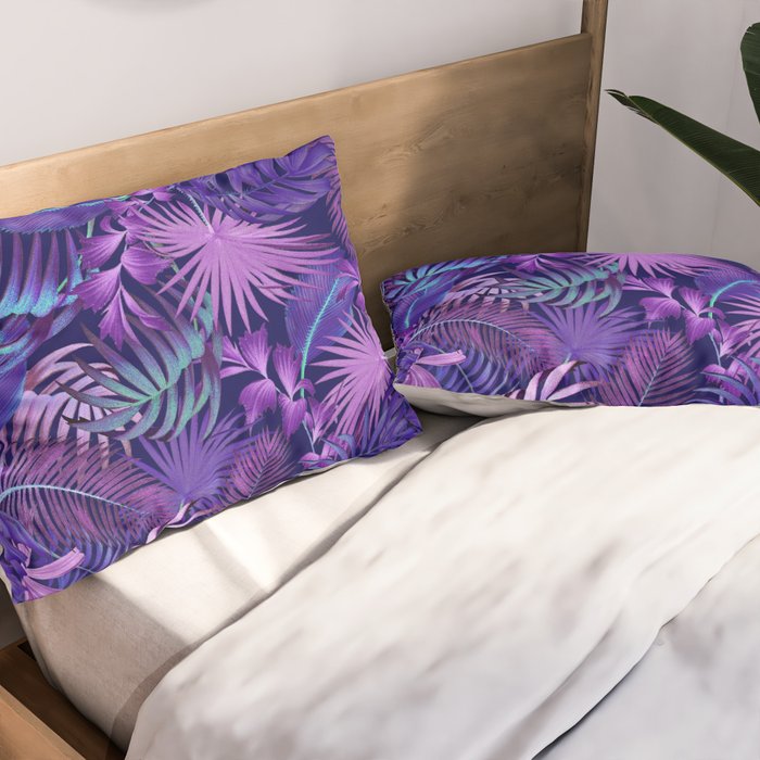 Tropical Leaf Pattern Pillow Sham Gallery Image 2