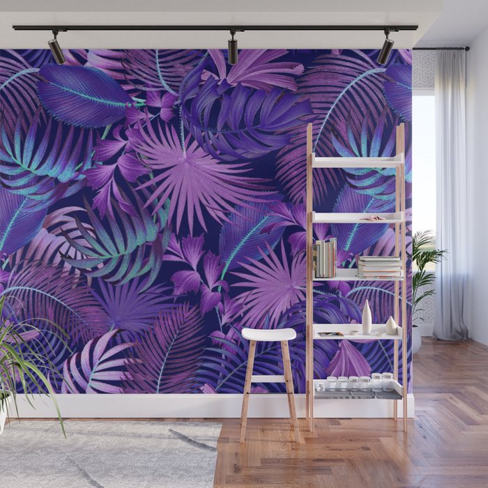 Tropical Leaf Pattern Wall Mural Gallery Image 1