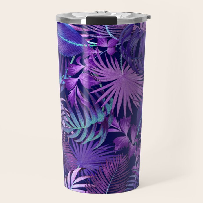 Tropical Leaf Pattern Travel Mug Gallery Image 1
