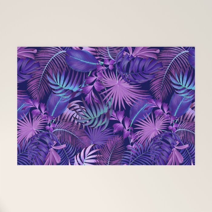 Tropical Leaf Pattern Welcome Mat Gallery Image 1