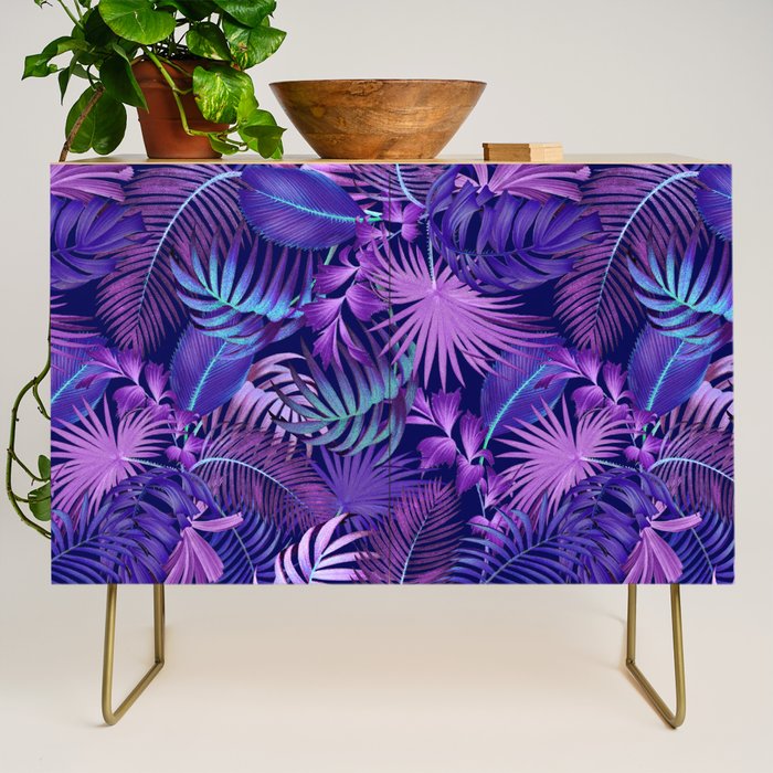 Tropical Leaf Pattern Credenza Gallery Image 1