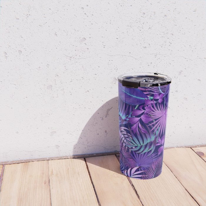 Tropical Leaf Pattern Travel Mug Gallery Image 4