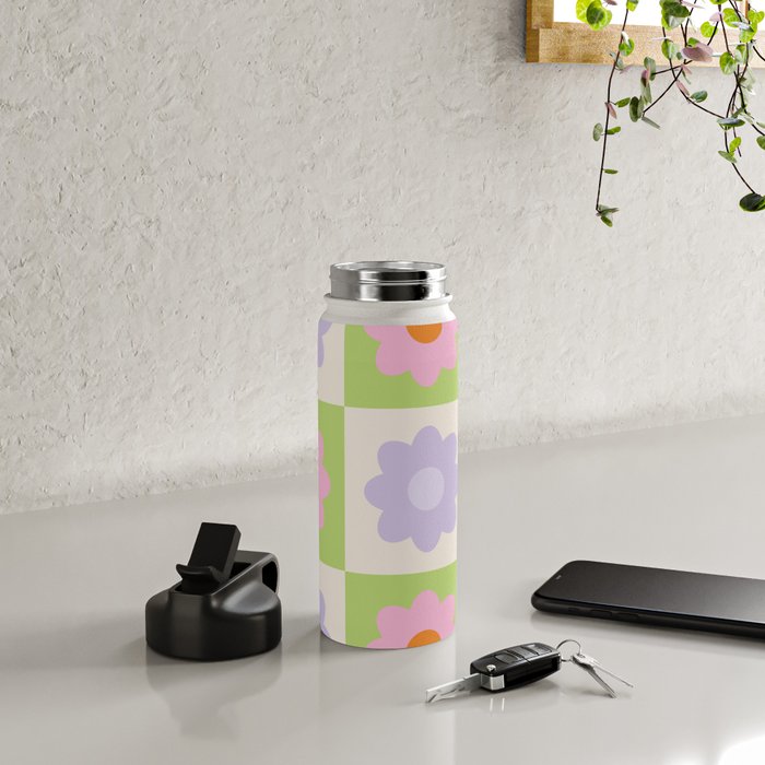 Retro Flower Pattern S Water Bottle Gallery Image 4