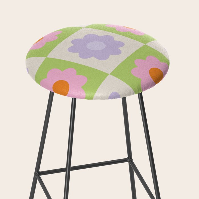 Retro Flower Pattern S Stool Gallery Image 2
