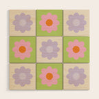 Retro Flower Pattern S Wood Wall Art Gallery Image 1