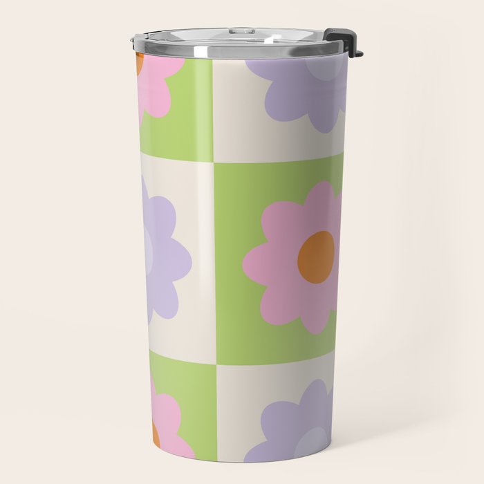 Retro Flower Pattern S Travel Mug Gallery Image 2