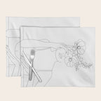 Minimal Line Art Woman with Flowers II Placemat Gallery Image 1