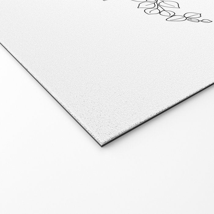 Minimal Line Art Woman with Flowers II Welcome Mat Gallery Image 2