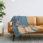 Dancing with the cat | Blue Moody sunset light and shadows Aesthetic room | Naked dance Femme Fatale Throw Blanket Gallery Image 1