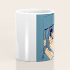 Dancing with the cat | Blue Moody sunset light and shadows Aesthetic room | Naked dance Femme Fatale Coffee Mug Gallery Image 4