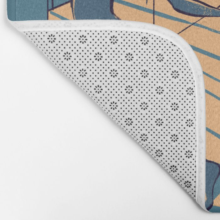 Dancing with the cat | Blue Moody sunset light and shadows Aesthetic room | Naked dance Femme Fatale Bath Mat Gallery Image 2