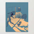 Dancing with the cat | Blue Moody sunset light and shadows Aesthetic room | Naked dance Femme Fatale Notebook Gallery Image 4