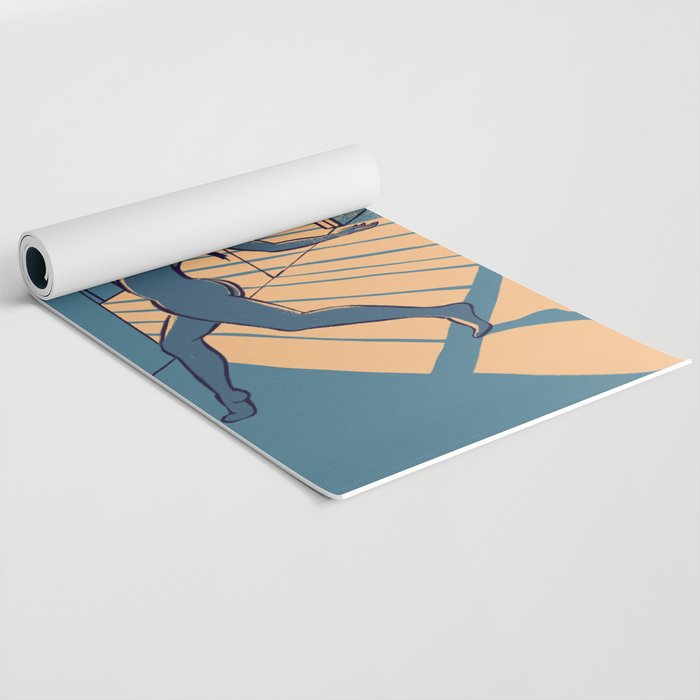 Dancing with the cat | Blue Moody sunset light and shadows Aesthetic room | Naked dance Femme Fatale Yoga Mat Gallery Image 2