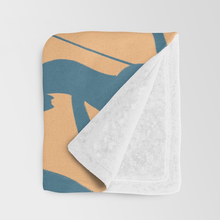 Dancing with the cat | Blue Moody sunset light and shadows Aesthetic room | Naked dance Femme Fatale Throw Blanket Gallery Image 3