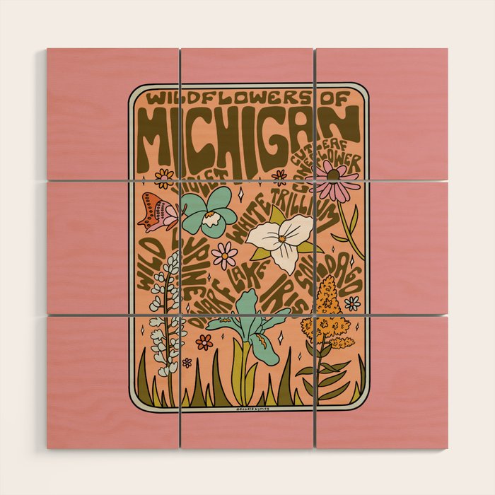 Michigan Wildflowers Wood Wall Art Gallery Image 1