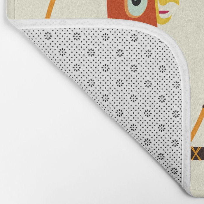 Vintage Modern Tiki Birds Bath Mat Gallery Image 2