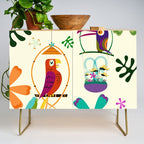 Vintage Modern Tiki Birds Credenza Gallery Image 1