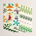 Vintage Modern Tiki Birds Wrapping Paper Gallery Image 3