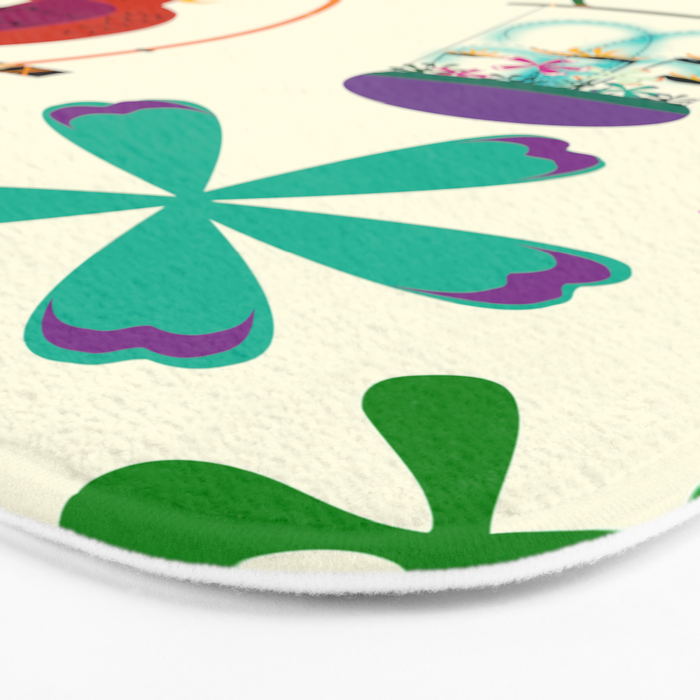 Vintage Modern Tiki Birds Bath Mat Gallery Image 3