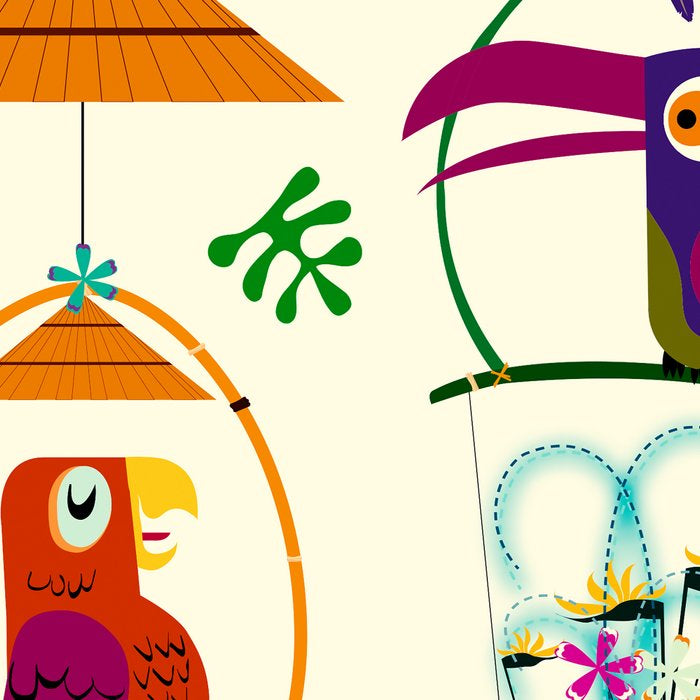 Vintage Modern Tiki Birds Coffee Mug Gallery Image 2
