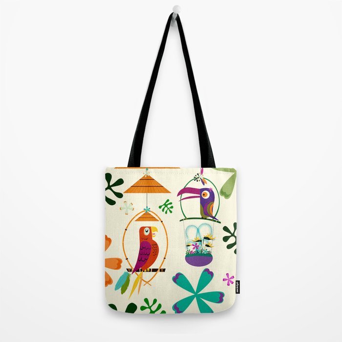 Vintage Modern Tiki Birds Tote Bag Gallery Image 2