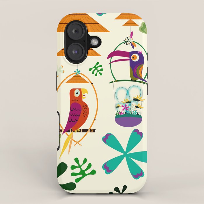 Vintage Modern Tiki Birds iPhone Case Gallery Image 1