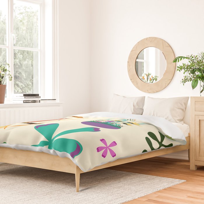 Vintage Modern Tiki Birds Duvet Cover Gallery Image 2