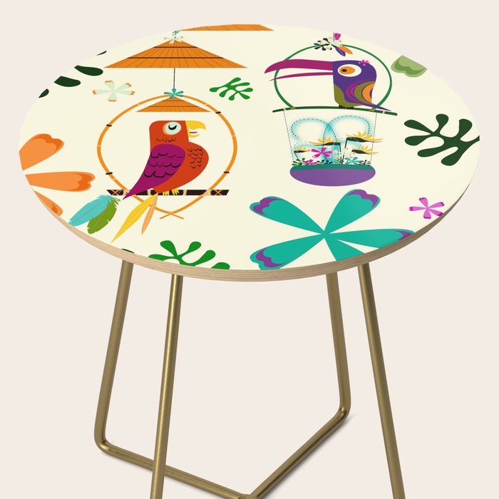 Vintage Modern Tiki Birds Side Table Gallery Image 2