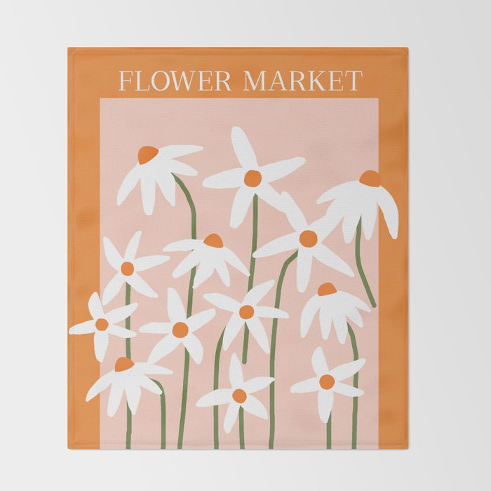 Flower Market - Echinacea #1 Throw Blanket Gallery Image 2