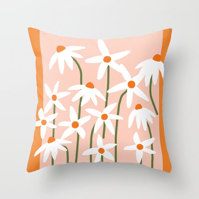 Flower Market - Echinacea #1 Throw Pillow Gallery Image 1