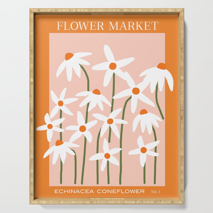Flower Market - Echinacea #1 Serving Tray Gallery Image 1