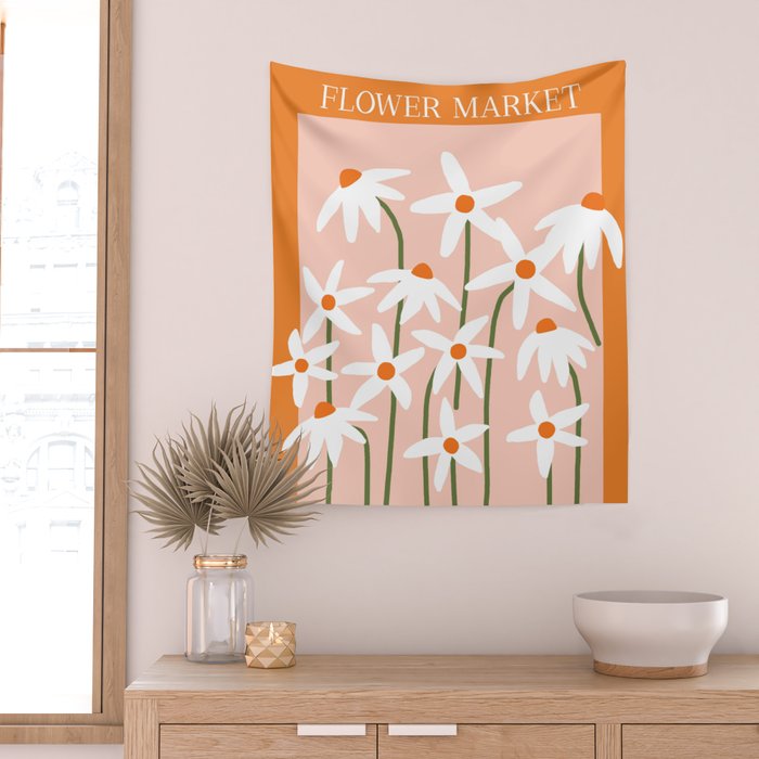 Flower Market - Echinacea #1 Wall Tapestry Gallery Image 2