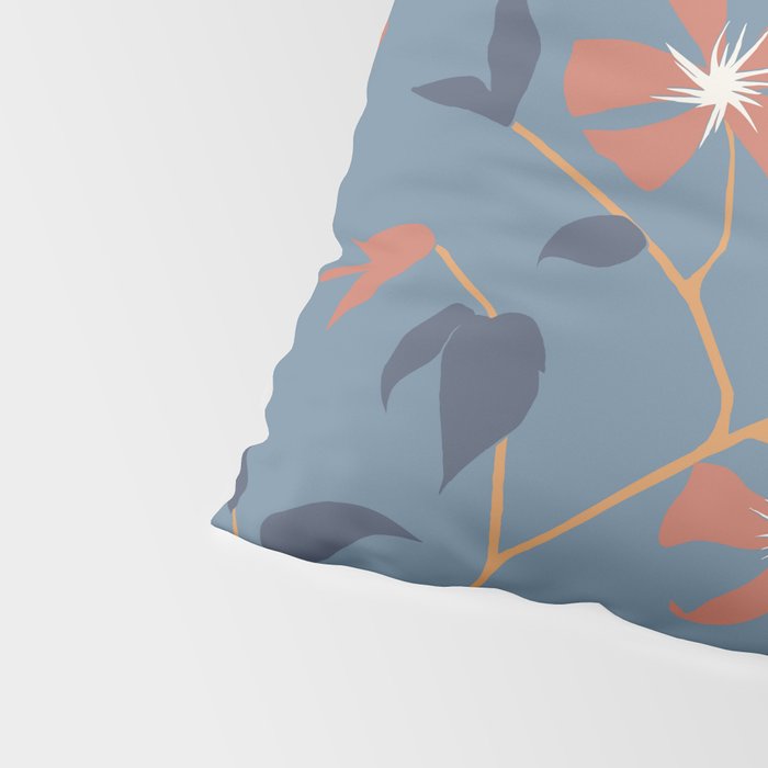 Floral Clematis Vine - Indigo Sunset Pillow Sham Gallery Image 4