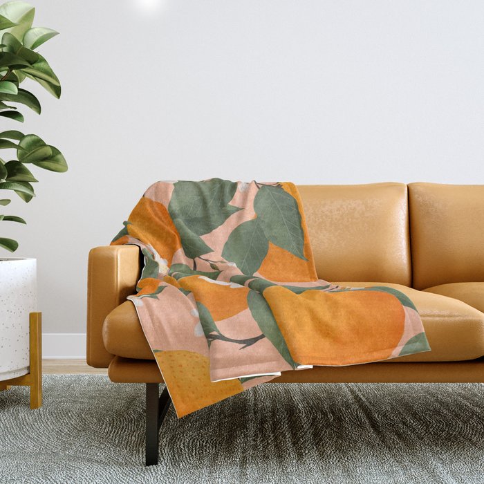 fresh citrus Throw Blanket Gallery Image 1
