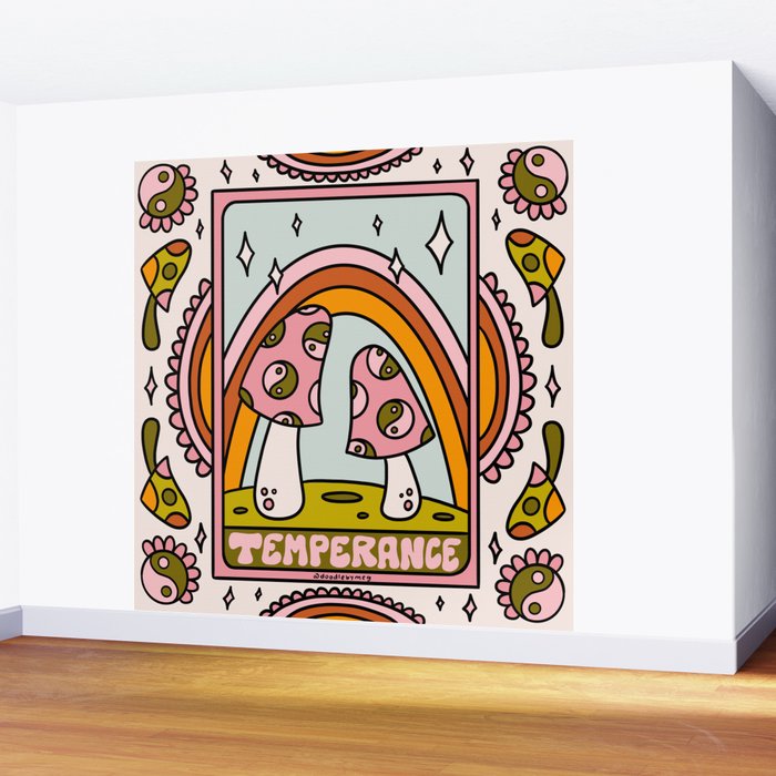 14. Temperance Tarot Mushroom Wall Mural Gallery Image 2