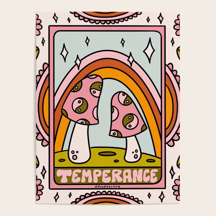 14. Temperance Tarot Mushroom Poster Gallery Image 4