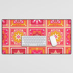 Talavera Mexican Tile - Hot Pink & Orange Palette Desk Mat Gallery Image 1