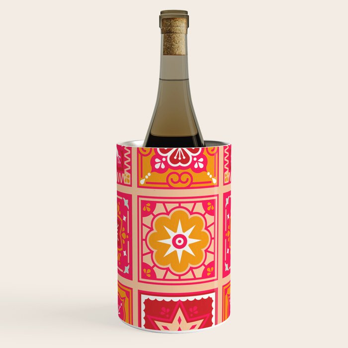 Talavera Mexican Tile - Hot Pink & Orange Palette Wine Chiller Gallery Image 2