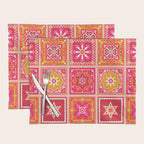 Talavera Mexican Tile - Hot Pink & Orange Palette Placemat Gallery Image 1