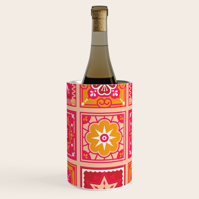 Talavera Mexican Tile - Hot Pink & Orange Palette Wine Chiller Gallery Image 3