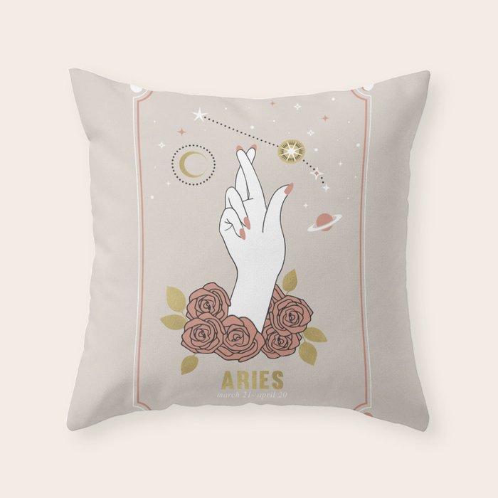 Aries Zodiac Series Throw Pillow Gallery Image 6