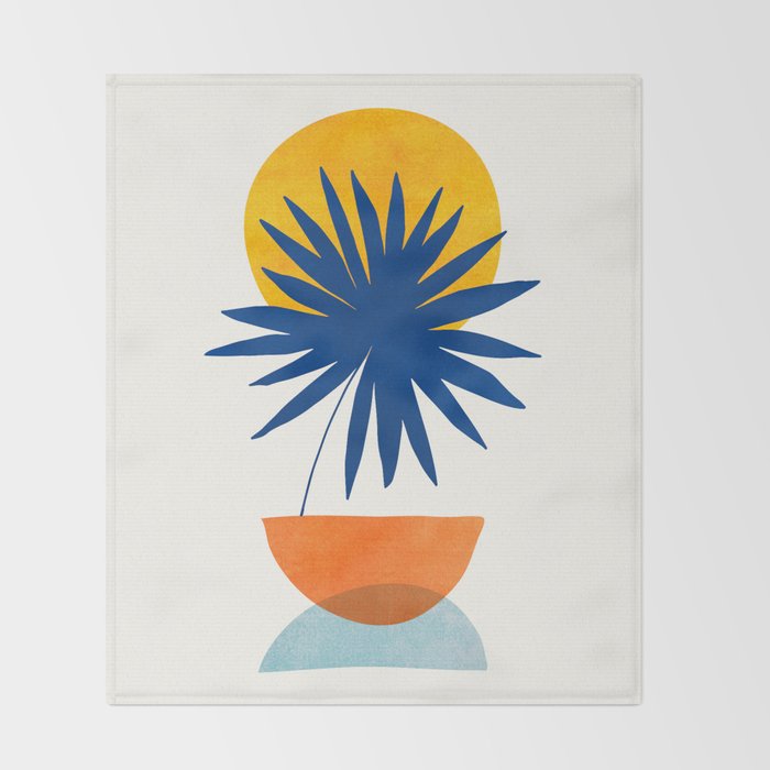 Abstract Tropical Sunset / Mid Century Series Throw Blanket Gallery Image 2