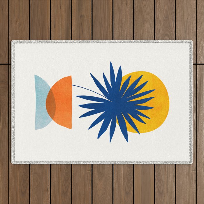 Abstract Tropical Sunset / Mid Century Series Outdoor Rug Gallery Image 1