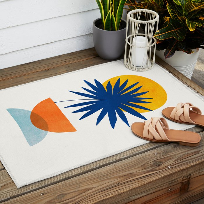 Abstract Tropical Sunset / Mid Century Series Outdoor Rug Gallery Image 2