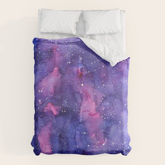 Galaxy Pattern Watercolor Duvet Cover Gallery Image 6