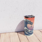 The Great Wave of Black Pug Travel Mug Gallery Image 4