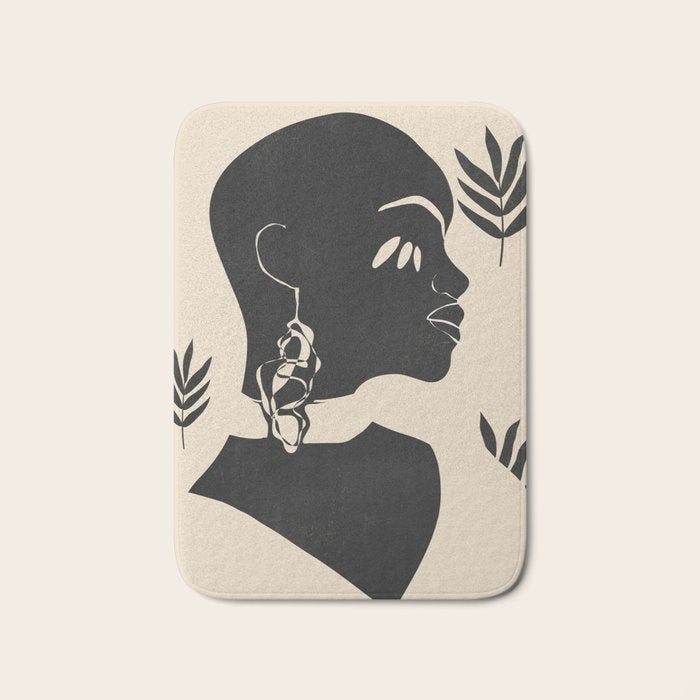 Tropical Girl /Abstract Minimal Bath Mat Gallery Image 1