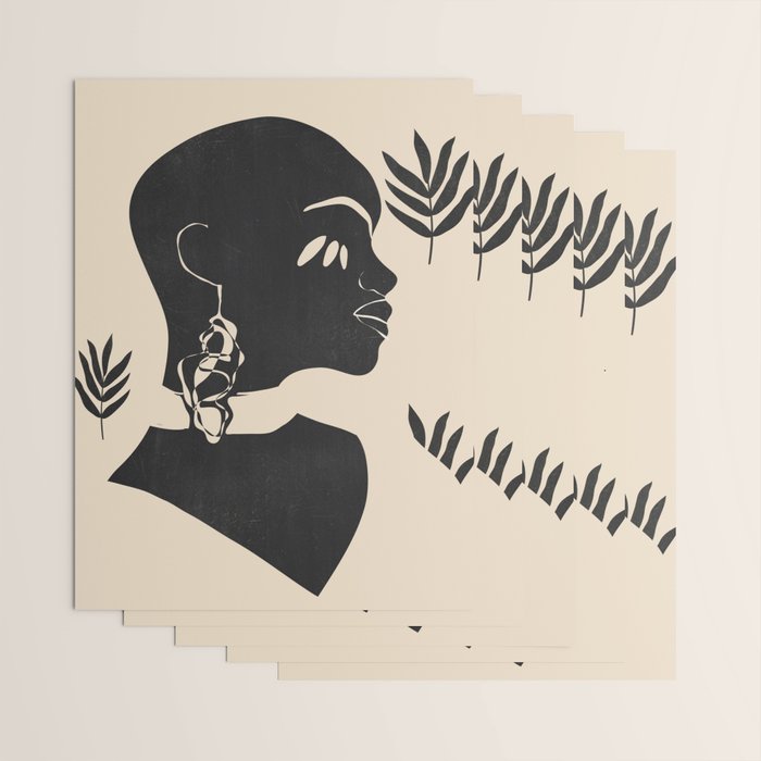 Tropical Girl /Abstract Minimal Wrapping Paper Gallery Image 3