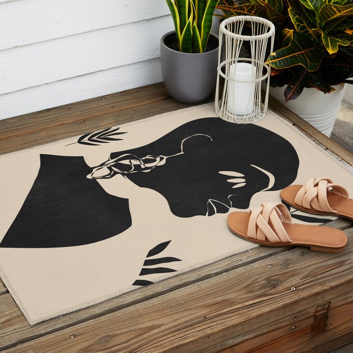 Tropical Girl /Abstract Minimal Outdoor Rug Gallery Image 2