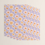 Retro boho daisy floral pattern lavender Wrapping Paper Gallery Image 3